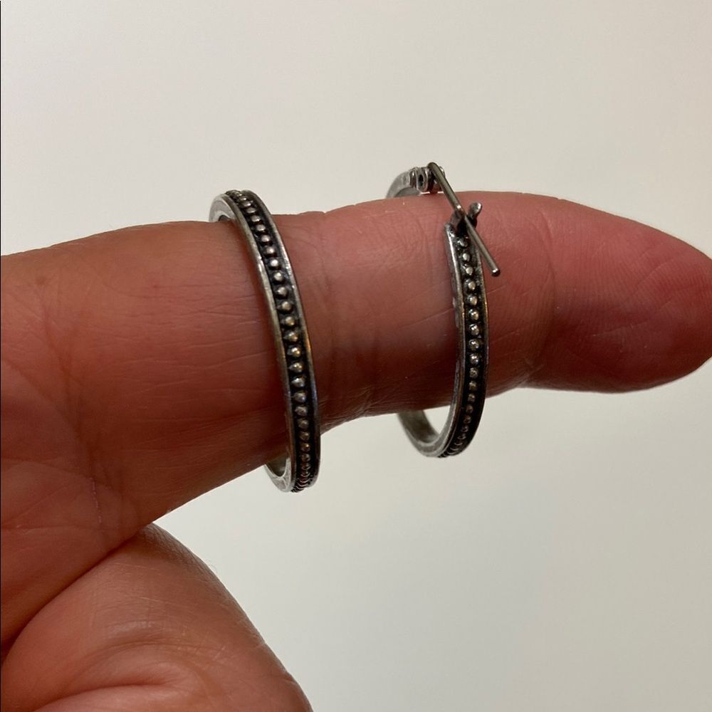Vintage Elegant Silver Tone Hoop Earrings
